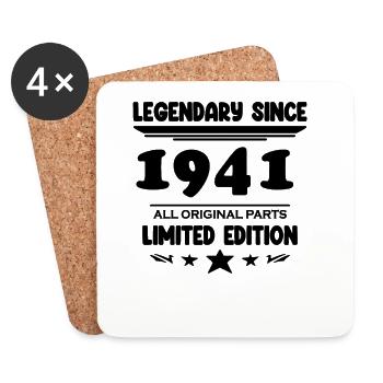 1941 - Born 1941 - Year of construction 1941 - Coasters (set of 4) - white - Front