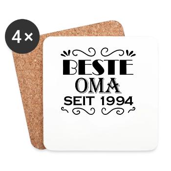 Beste Oma seit 1994 - Geschenk für die beste Oma - Untersetzer (4er-Set) - Weiß - Vorne