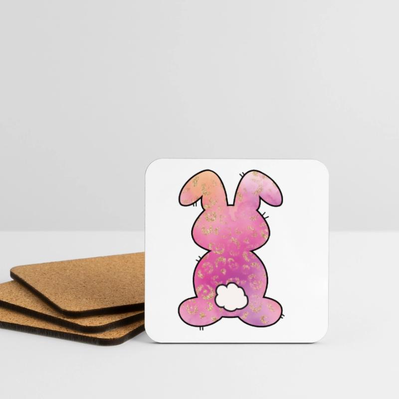 Leopard Pattern Rabbit Easter Coasters (set of 4)