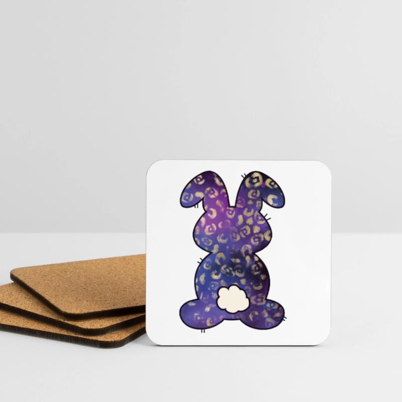 Leopard Pattern Rabbit Easter Coasters (set of 4)