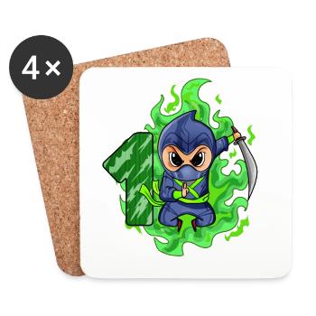 Garçon 1 an 1er anniversaire Garçon Ninja Green - Dessous de verre (lot de 4) - blanc - Devant