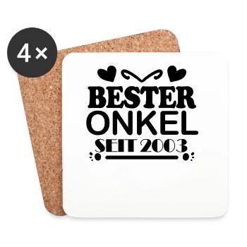 Bester Onkel seit 2003 - Untersetzer (4er-Set) - Weiß - Vorne