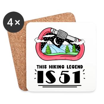 51. Geburtstag Wanderer 51 Jahre alt Berg Wandern - Untersetzer (4er-Set) - Weiß - Vorne