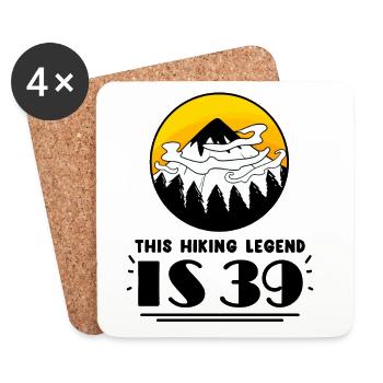 39th birthday hiker 39 years old mountain hiking - Coasters (set of 4) - white - Front