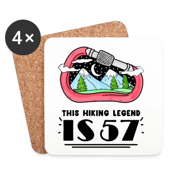 57. Geburtstag Wanderer 57 Jahre alt Berg Wandern - Untersetzer (4er-Set) - Weiß - Vorne