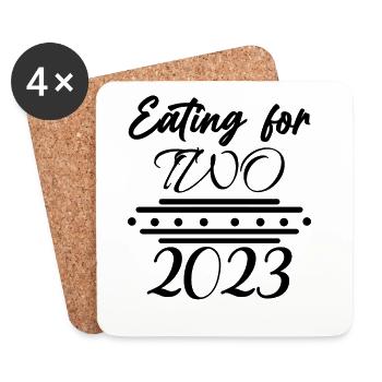 Twins Pregnant Pregnancy Birth - Coasters (set of 4) - white - Front