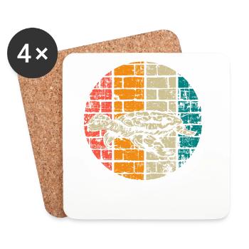 Turtle vintage sea turtle - Coasters (set of 4) - white - Front