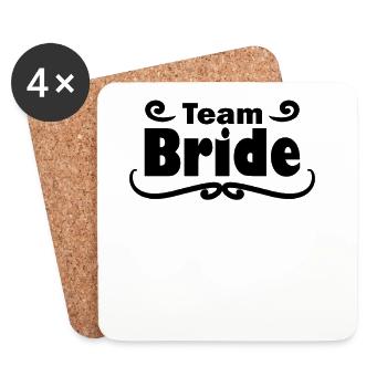 Team Braut Hochzeitsfeier - Untersetzer (4er-Set) - Weiß - Vorne