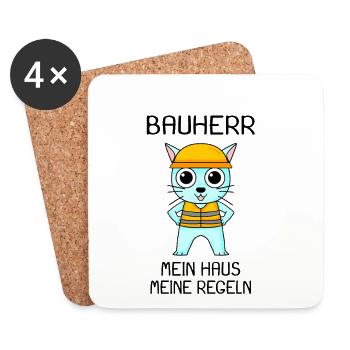 Bauherr Kind - Untersetzer (4er-Set) - Weiß - Vorne