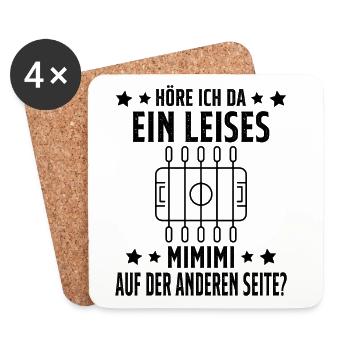 Tischfussball Geschenk Fans Wuzler Tischfussball - Untersetzer (4er-Set) - Weiß - Vorne