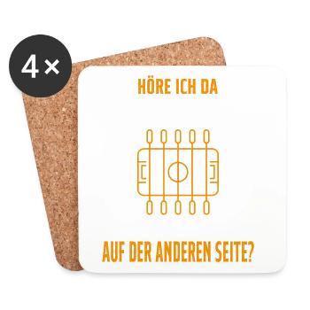 Tischfussball Geschenk Fans Wuzler Tischfussball - Untersetzer (4er-Set) - Weiß - Vorne
