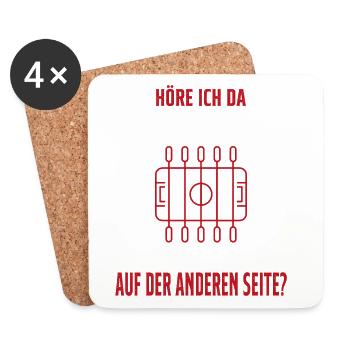 Tischfussball Geschenk Fans Wuzler Tischfussball - Untersetzer (4er-Set) - Weiß - Vorne