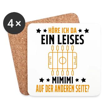 Tischfussball Geschenk Fans Wuzler Tischfussball - Untersetzer (4er-Set) - Weiß - Vorne