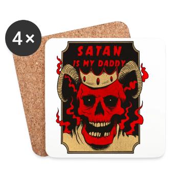 Satan ist mein Vater - Untersetzer (4er-Set) - Weiß - Vorne