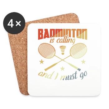 Funny Badminton Quote - Coasters (set of 4) - white - Front