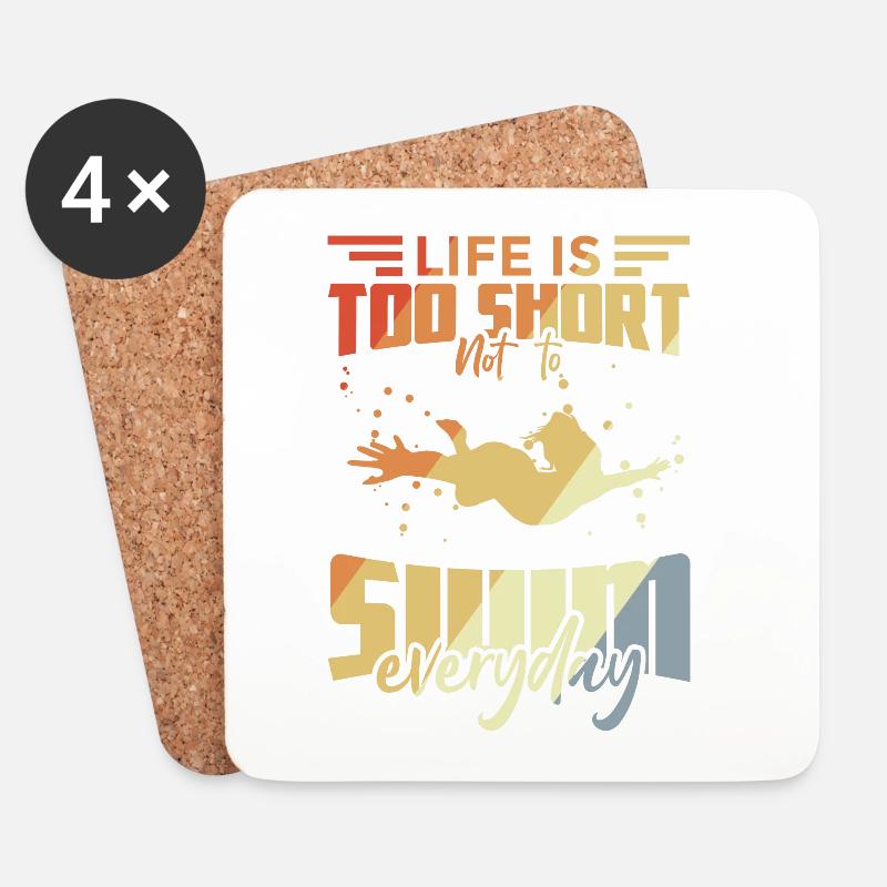 Schwimmen Zitate - Untersetzer (4er-Set) - Weiß