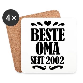 Beste Oma seit 2002 - Geschenk für die beste Oma - Untersetzer (4er-Set) - Weiß - Vorne