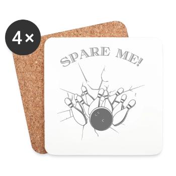 Spare Me Ten Pin Bowling - Ten Pin Bowling T-Shirt - Dessous de verre (lot de 4) - blanc - Devant