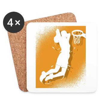Joueurs de basket-ball - Dessous de verre (lot de 4) - blanc - Devant