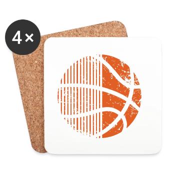 Joueurs de basket-ball - Dessous de verre (lot de 4) - blanc - Devant