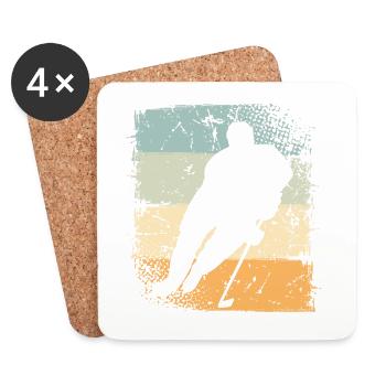 Hockey sur glace - Dessous de verre (lot de 4) - blanc - Devant