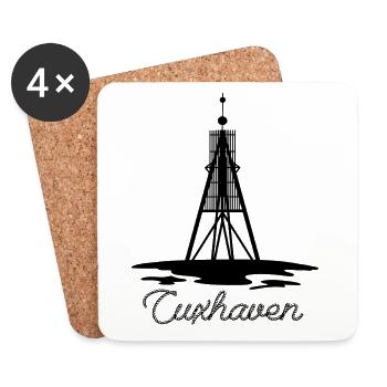 Kugelbake Cuxhaven - Untersetzer (4er-Set) - Weiß - Vorne