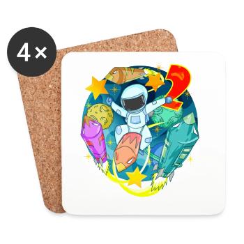 2 ans Cadeau d’anniversaire de garçon - Dessous de verre (lot de 4) - blanc - Devant