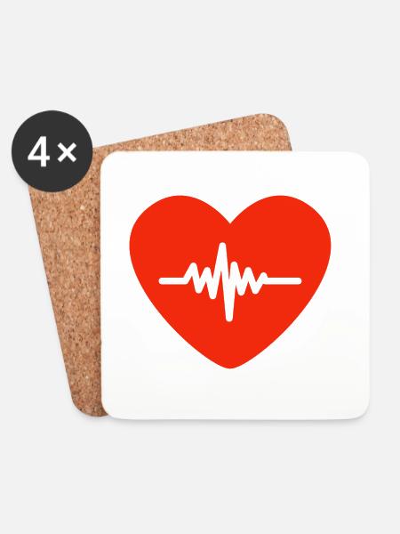 Valentinstag, Valentinstag, Valentinstag - Untersetzer (4er-Set) - Weiß