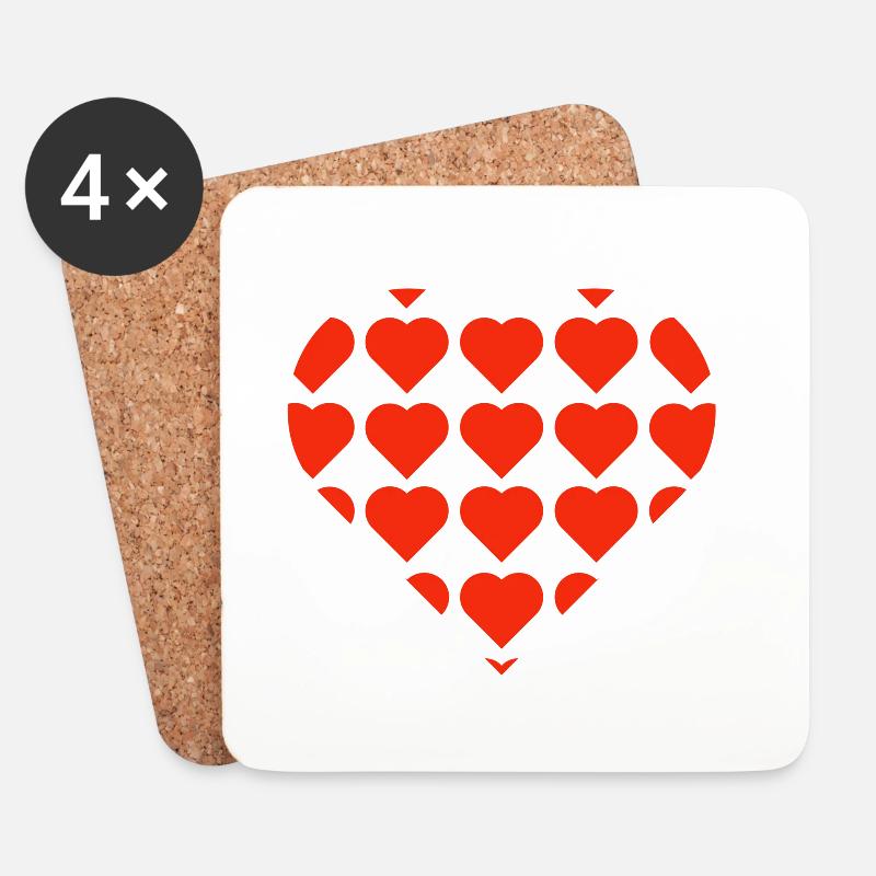 Valentinstag, Valentinstag, Valentinstag - Untersetzer (4er-Set) - Weiß