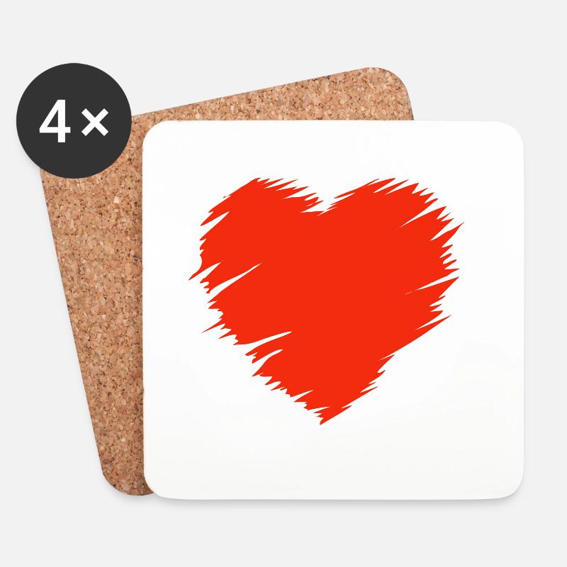 Valentinstag, Valentinstag, Valentinstag - Untersetzer (4er-Set) - Weiß