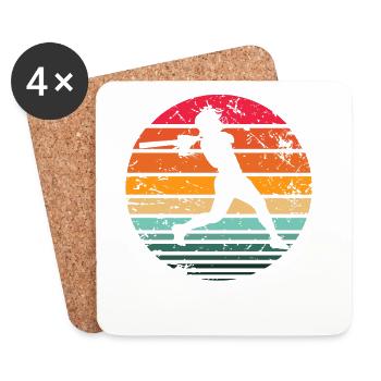 Base-ball - Dessous de verre (lot de 4) - blanc - Devant