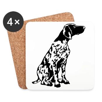 German Shorthair - Coasters (set of 4) - white - Front