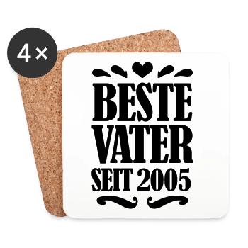 Bester Vater seit 2005 - Untersetzer (4er-Set) - Weiß - Vorne