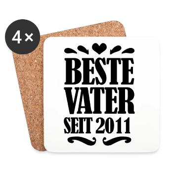 Bester Vater seit 2011 - Untersetzer (4er-Set) - Weiß - Vorne