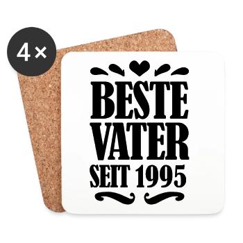 Bester Vater seit 1995 - Untersetzer (4er-Set) - Weiß - Vorne