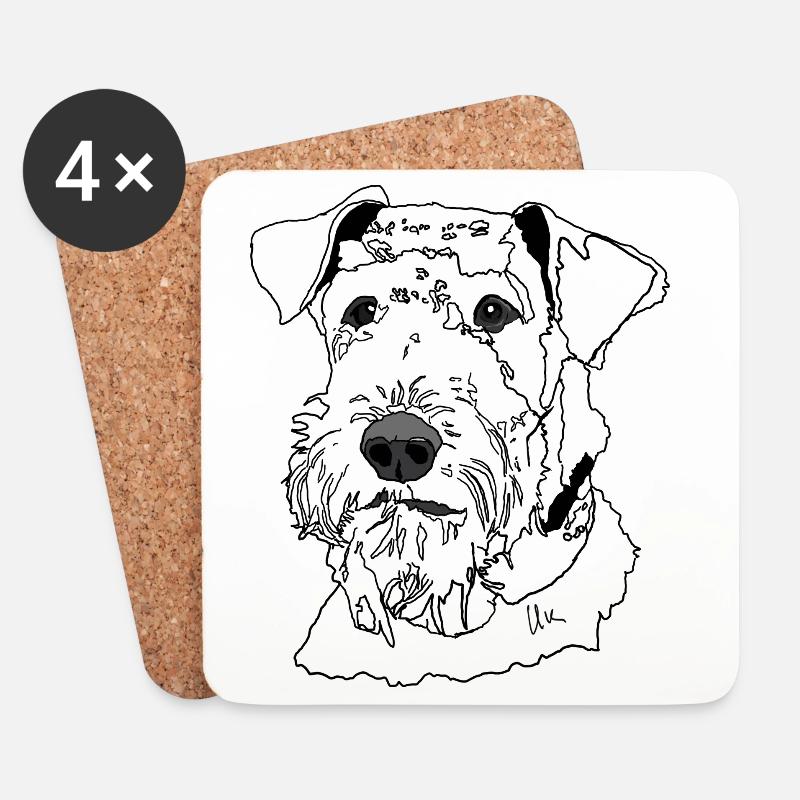 Airedale Terrier - Untersetzer (4er-Set) - Weiß