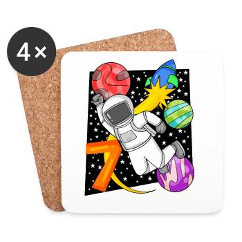 7 ans Cadeau d’anniversaire de garçon - Dessous de verre (lot de 4) - blanc - Devant