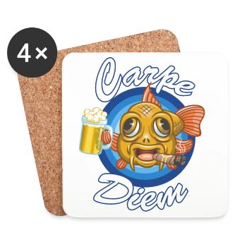 Carpe diem - Dessous de verre (lot de 4) - blanc - Devant