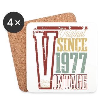 1977 Birthday Year of birth Year of construction Vintage Retro - Coasters (set of 4) - white - Front