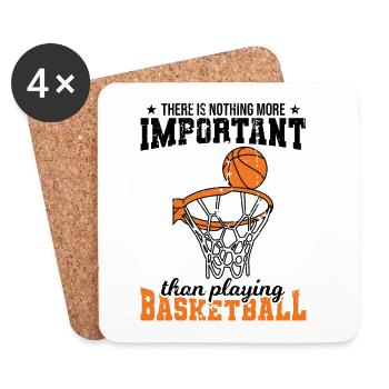 Rien n’est plus important que le basketball - Dessous de verre (lot de 4) - blanc - Devant