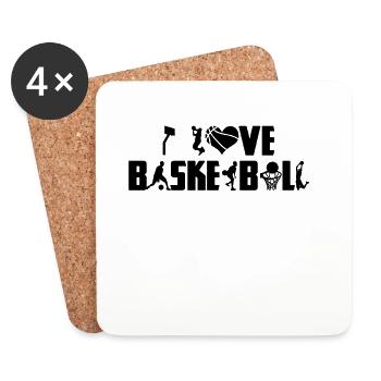 Basket-ball - Dessous de verre (lot de 4) - blanc - Devant