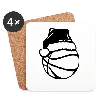 Christmas Basketball - Coasters (set of 4) - white - Front