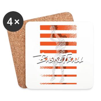 Joueurs de basket-ball - Dessous de verre (lot de 4) - blanc - Devant