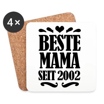 Beste Mama seit 2002 - Beste Mutter seit 2002 - Untersetzer (4er-Set) - Weiß - Vorne