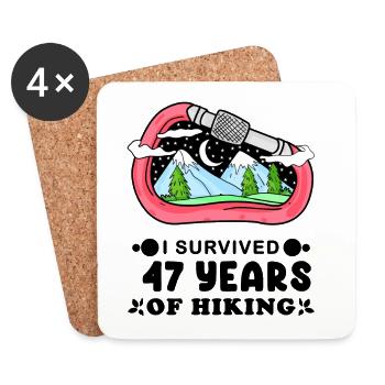 Berg Wanderer 47. Geburtstag 47 Jahre alt Geschenk - Untersetzer (4er-Set) - Weiß - Vorne
