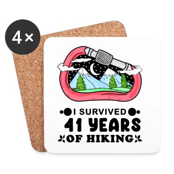 Berg Wanderer 41. Geburtstag 41 Jahre alt Geschenk - Untersetzer (4er-Set) - Weiß - Vorne