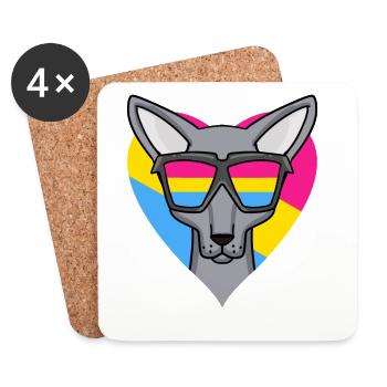 Pansexual Cat Sphynx Heart Cadeau - Dessous de verre (lot de 4) - blanc - Devant