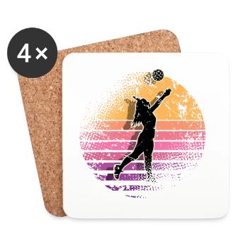 Volley-ball - Dessous de verre (lot de 4) - blanc - Devant