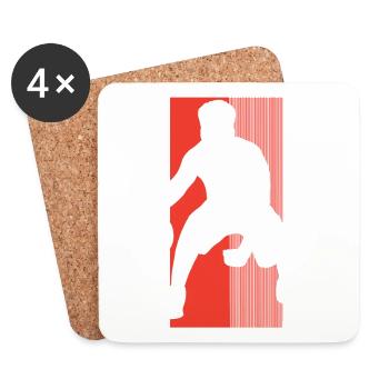 Basketball Basketballer - Untersetzer (4er-Set) - Weiß - Vorne