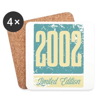 2002 Born Birthday Year of birth - Coasters (set of 4) - white - Front